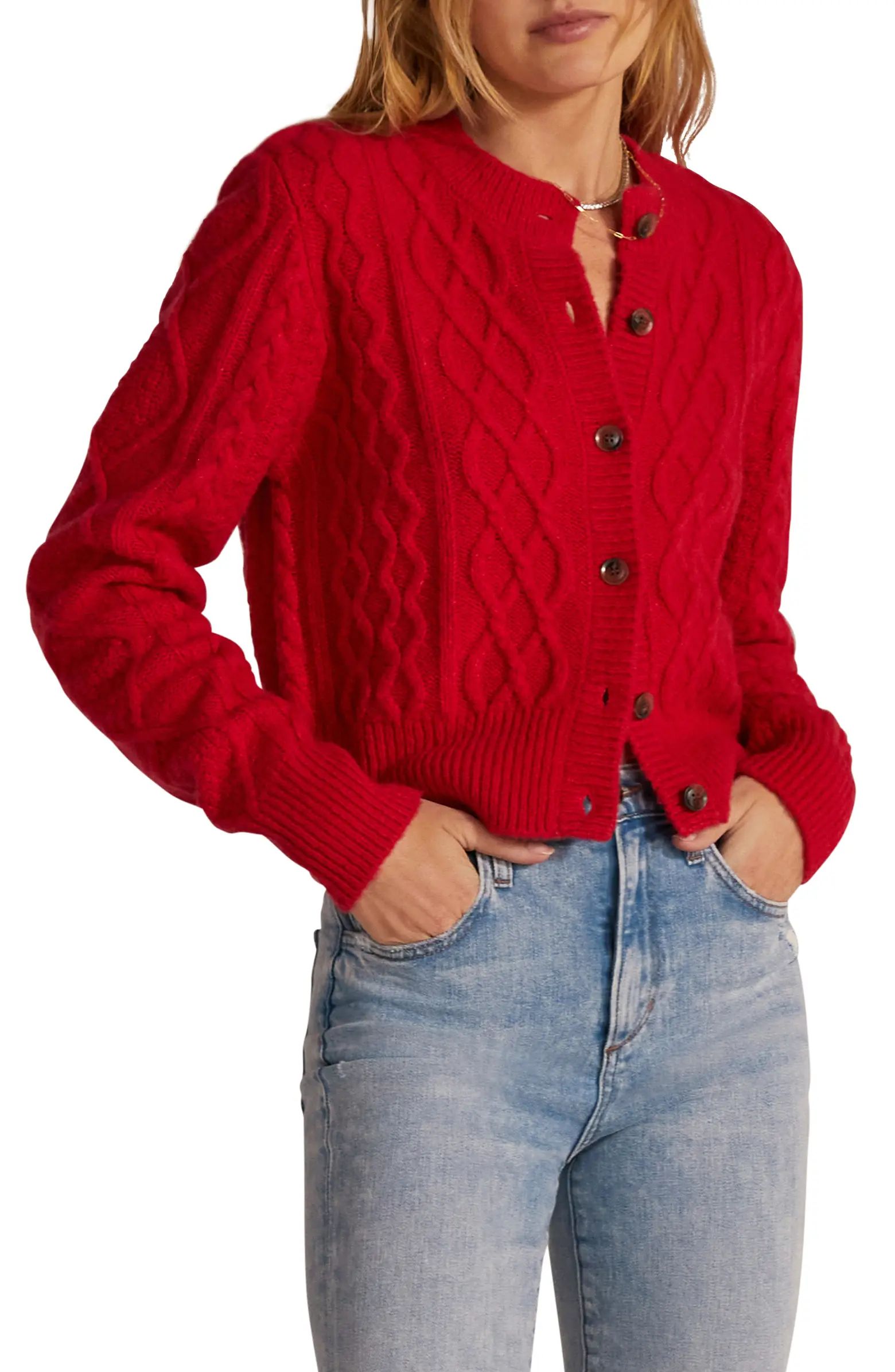Wool & Cashmere Blend Cable Cardigan | Nordstrom