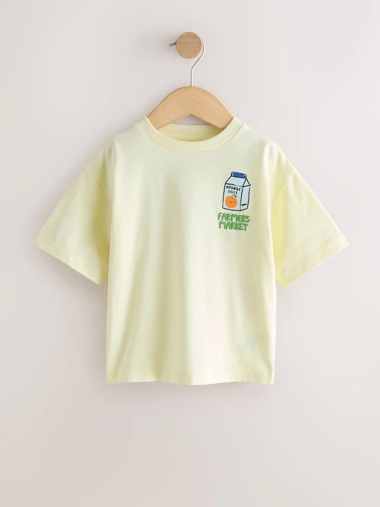 Light Green Farmers Market Oversized Short Sleeve Back Print T-Shirt (3mths-7yrs) | Next US