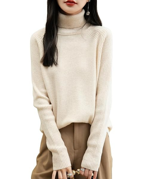 Chanyarn Women's Turtleneck 100% Merino Wool 2025 First-Line Ready to Wear Fall Winter Seamless K... | Amazon (US)