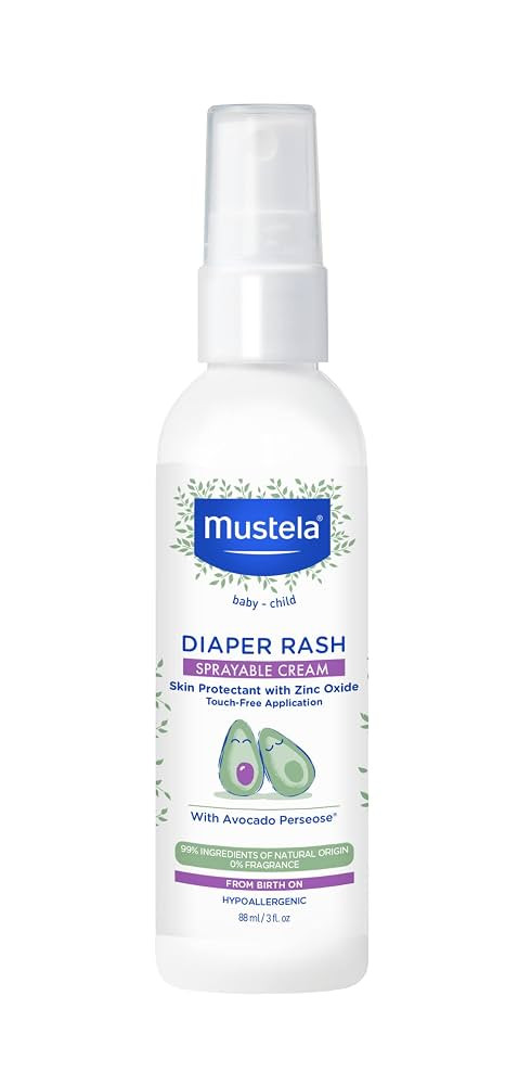 Mustela Baby Diaper Rash Cream Spray – Touch-Free protectant with Zinc Oxide & Natural Avocado ... | Amazon (US)