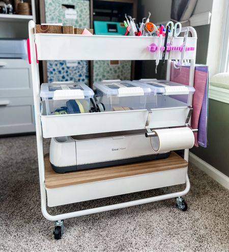 My Cricut Organization Cart! ✨💕 
Items not linked are from Dollar Tree. 

Craft organization
Craft supplies
Cricut machine cart
Craft room must haves



#LTKsalealert #LTKfindsunder50 #LTKhome