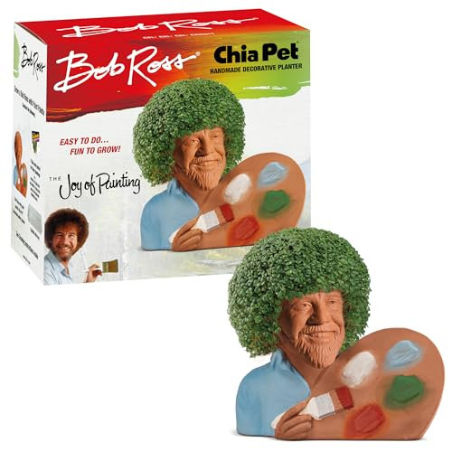 Chia Pet Bob Ross with Palette, Seed Pack Included, Decorative Pottery Planter, Easy to Do and Fun to Grow, Novelty Gift, Perfect for Any Occasion | Amazon (US)