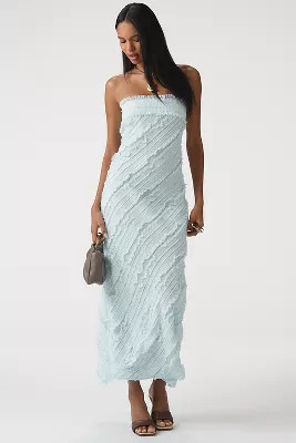 Endless Rose Strapless Textured Column Midi Dress | Anthropologie (US)