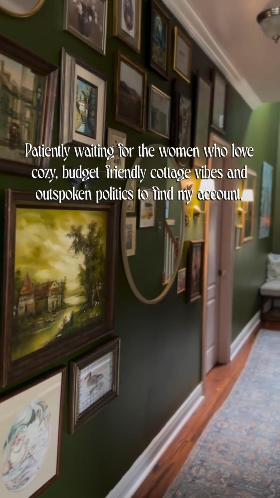 For the women who love a good gallery wall and aren’t afraid to say “actually, that policy’s trash.”
Welcome. You’re my people. 😉💅

#CozyWithOpinions
#ColorfulCottagecore
#HomeWithHeart
#CottagecoreAesthetic
#JoyIsResistance