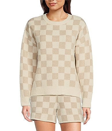 Barefoot Dreams CozyChicÂ® Cotton Checkered Pullover - M | Dillard's