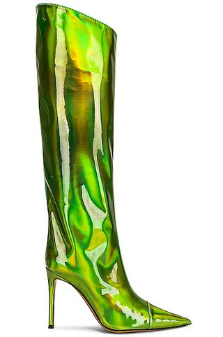 Alexandre Vauthier Metallic Boot in Metropolis Green | FWRD | FWRD 