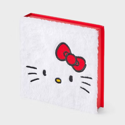 Women's Hello Kitty Furry Face Box of Cozy Embroidered Crew Socks - White/Blue 4-10 | Target