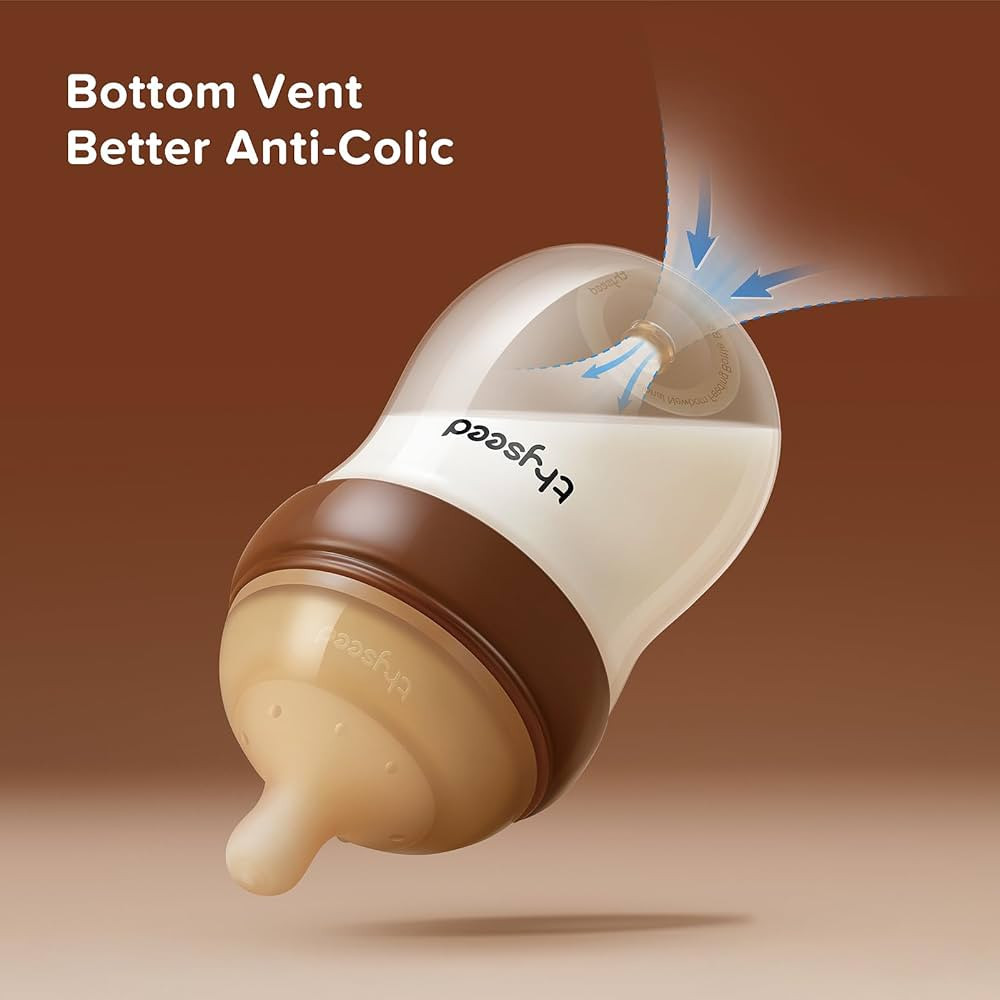 Thyseed Glass Natural Anti-Colic Baby Bottles | Newborn Breast Like Nursing Bottle for Breastfed ... | Amazon (US)