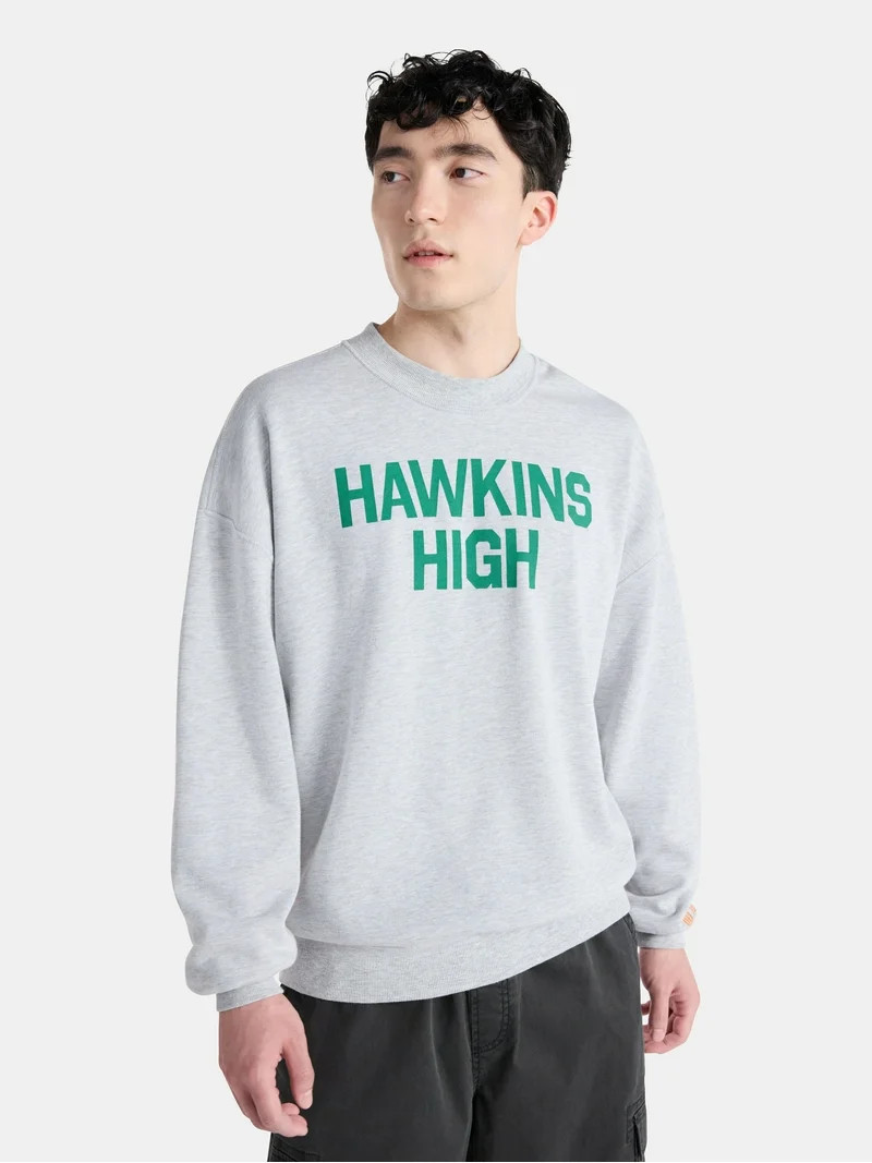 Netflix Stranger Things Hawkins High Graphic Sweatshirt from No Boundaries, Men’s and Big Men... | Walmart (US)
