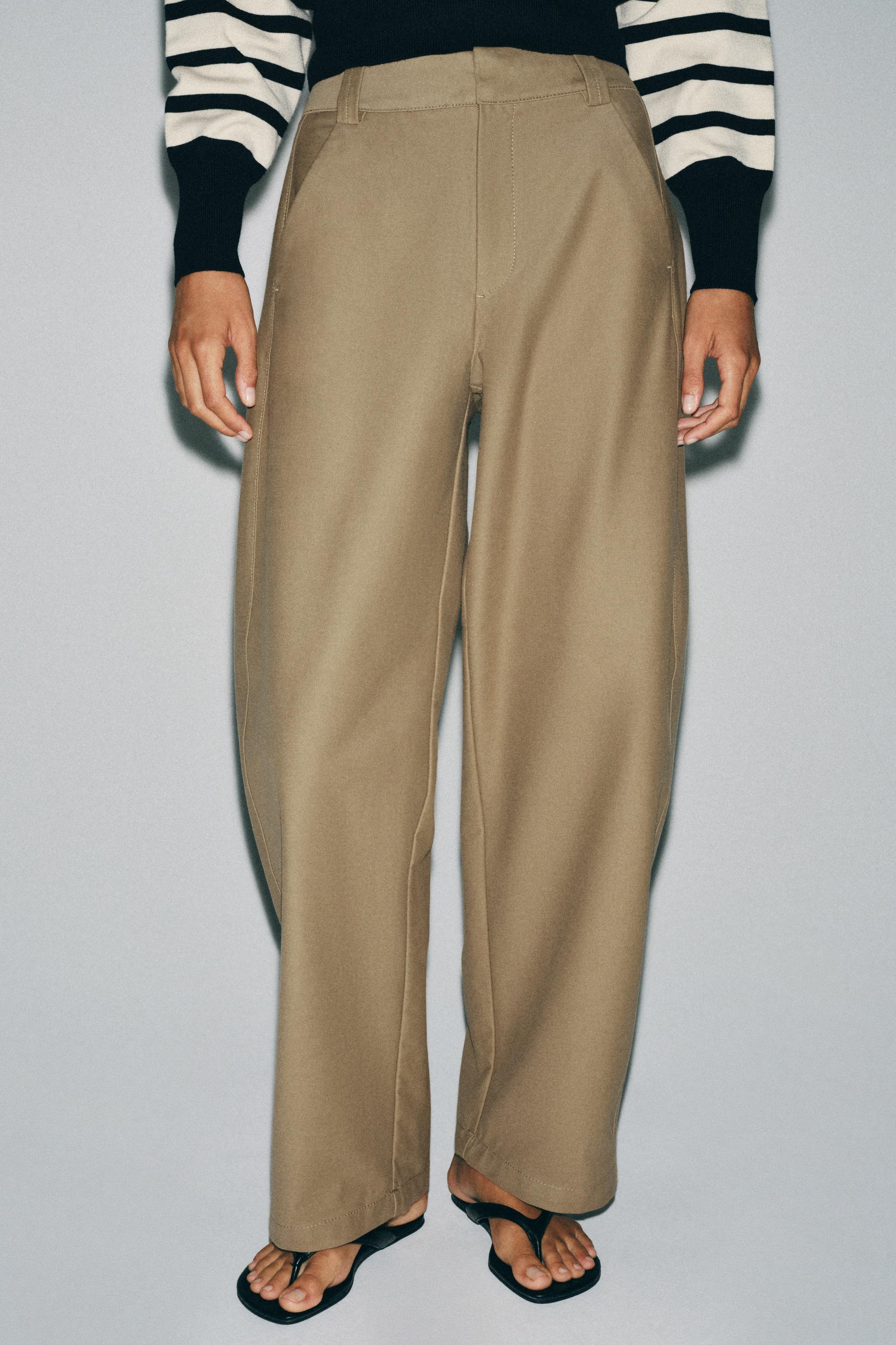 Mid-rise pants with front pockets and back patch pockets. Loose-fit leg that tapers at the ankle.... | Zara US