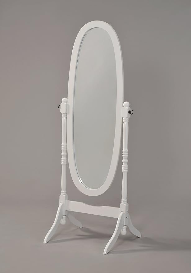 Wooden Cheval Floor Mirror, White Finish by eHomeProducts | Amazon (US)
