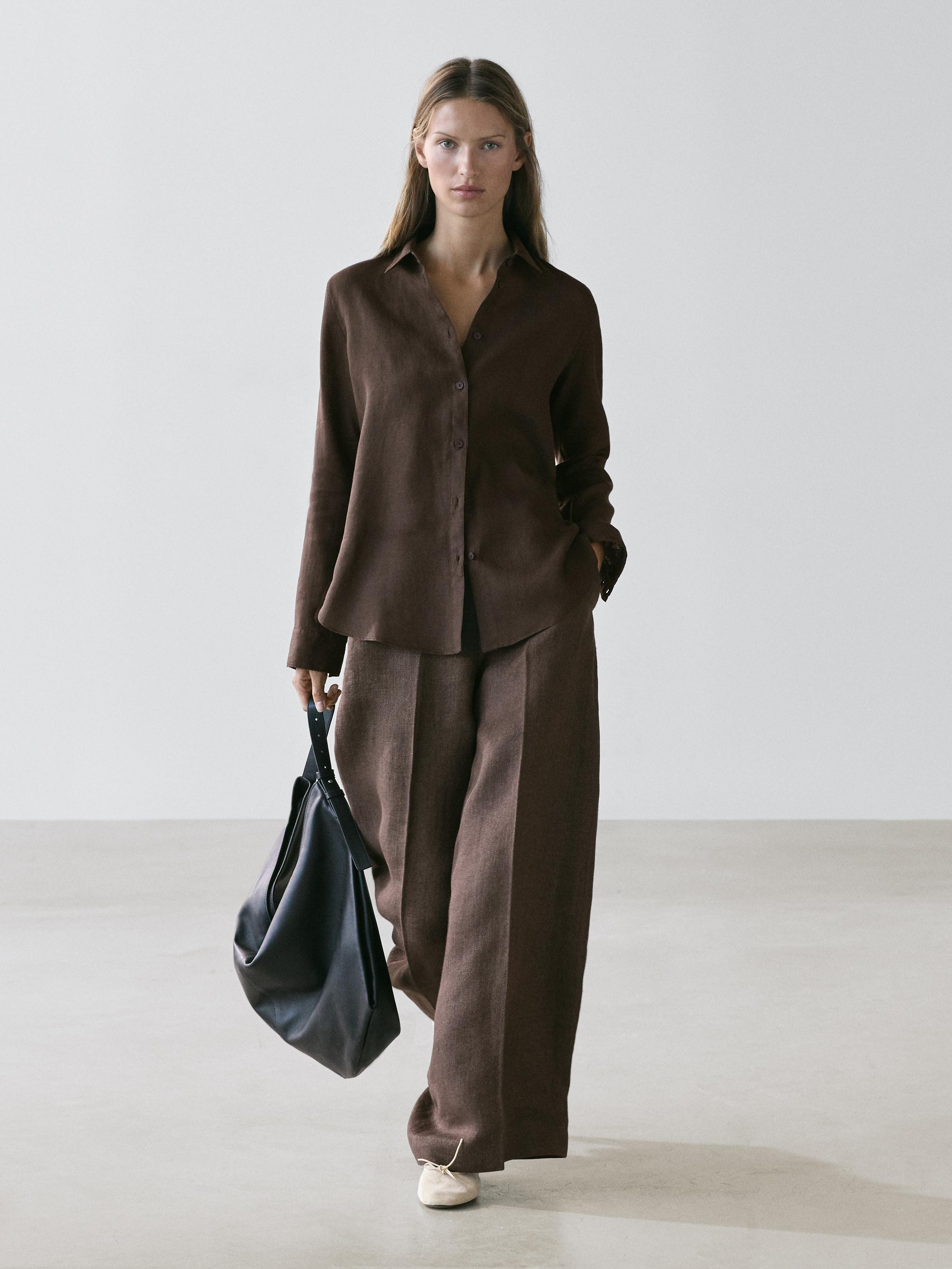 Fließendes Hemd aus 100 % Leinen | Massimo Dutti DE
