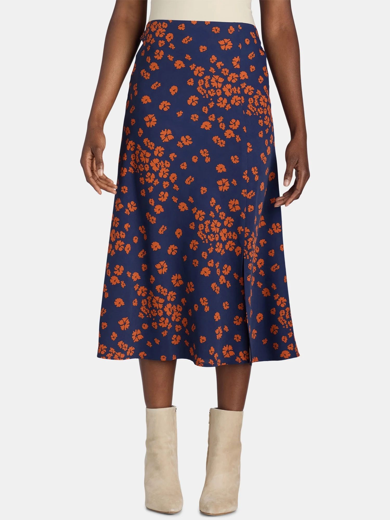 Time and Tru Women's Midi Slip Skirt, Sizes XS-XXXL - Walmart.com | Walmart (US)