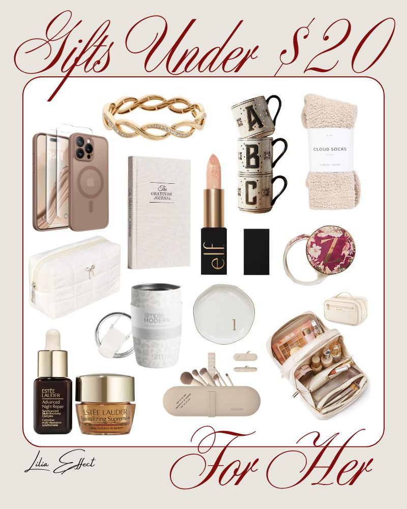 Gifts for Her under $20!


gift guide, iphone case, bracelet, coffee mug, cozy socks, journal, makeup brushes bag, simple modern, makeup, Amazon finds, gift under $20 

 #LTKGiftGuide #LTKHoliday #LTKBeauty
