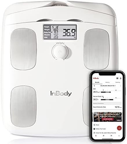 InBody H20B Smart Full Body Composition Analyzer Scale - BMI, Body Fat, Muscle Mass - Bluetooth Conn | Amazon (US)