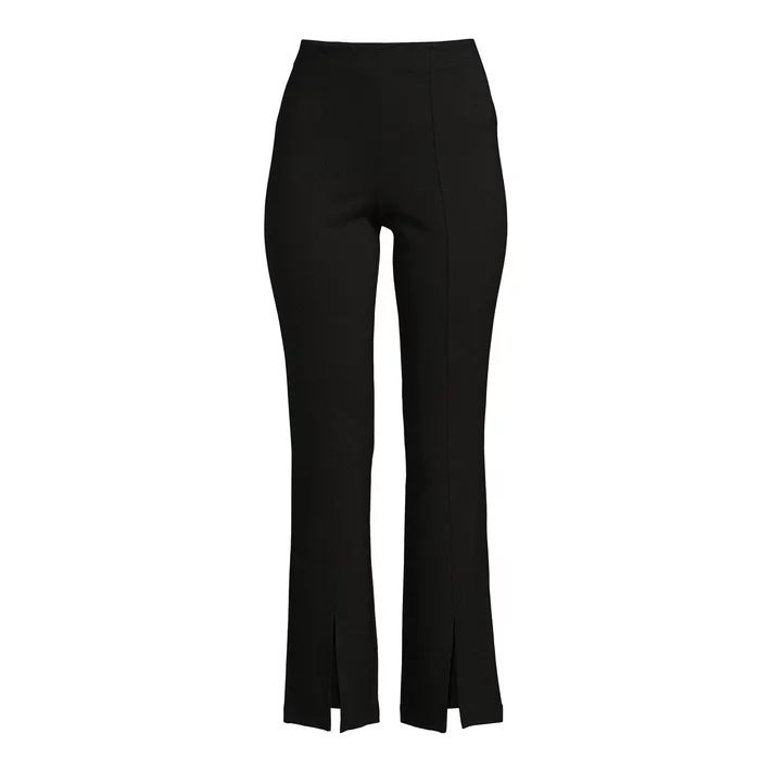 Time And Tru Women's Ponte Bootcut Pants with Front Slit - Walmart.com | Walmart (US)