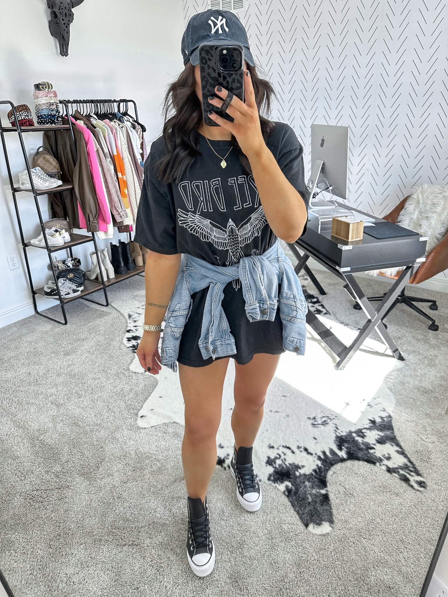 Tee — large 
Denim Jacket — small

Concert outfit | black leather platform converse sneakers outfit | errands outfit | tshirt dress outfit | oversized graphic tee 



#LTKstyletip #LTKunder50 #LTKshoecrush