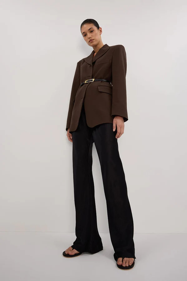 MYKA BLACK SATIN PANT | DISSH