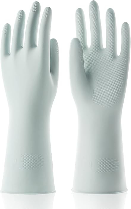 COOLJOB Small Reusable Rubber Dishwashing Cleaning Gloves for Kitchen Bathroom, Non-Slip Grippy L... | Amazon (US)