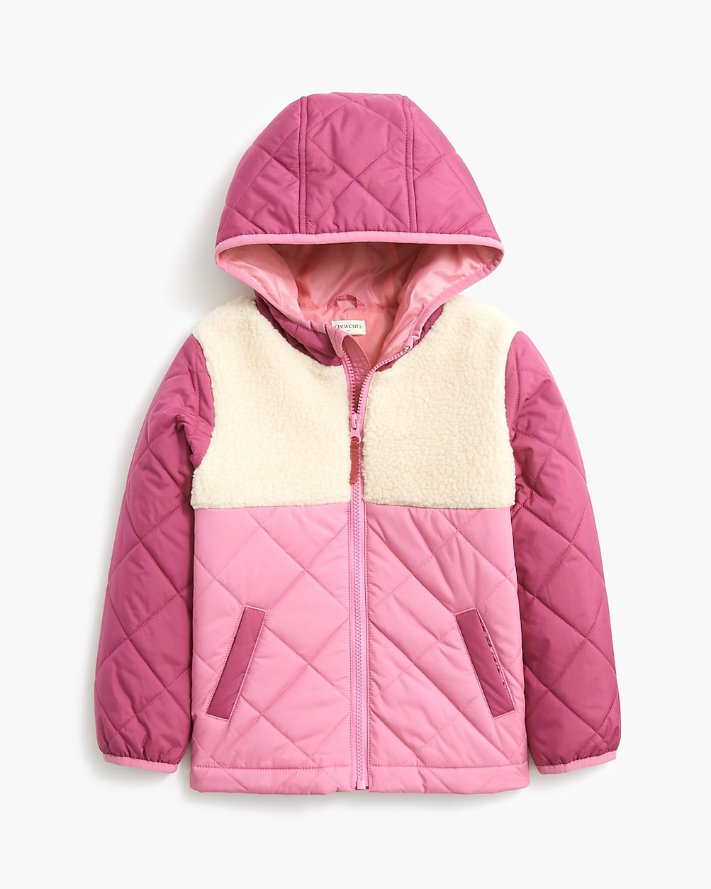 Kids' sherpa hooded puffer jacket | J.Crew Factory
