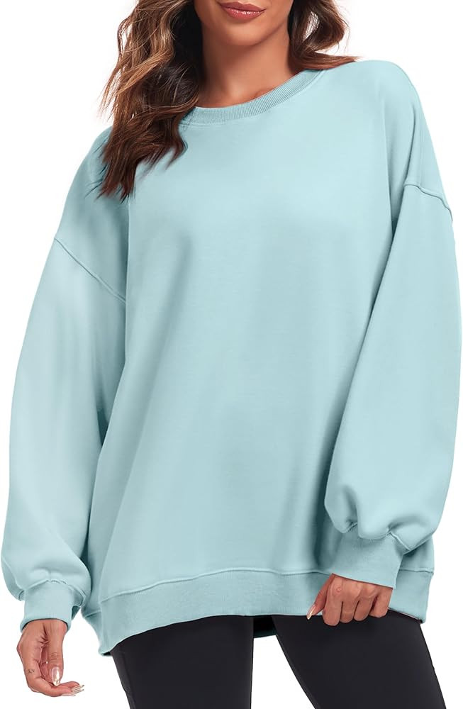 Oversized Sweatshirt for Women Crew Neck Fleece Sweatshirt Casual Long Sleeve Pullover Tops Trend... | Amazon (US)