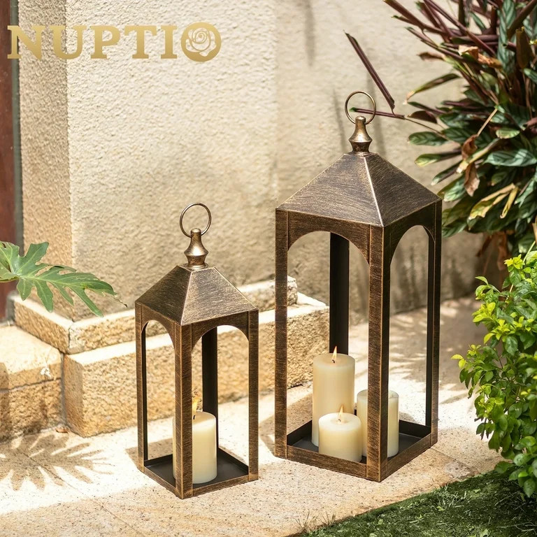 Nuptio Outdoor Candle Holder Lanterns for Porch, Porch Lanterns Decorative Indoor Outdoor Front P... | Walmart (US)