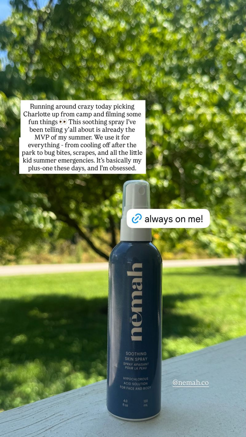 I've been using this all summer long - so good for everything! The kids hands, products, and my own skin. 

spray l summer l nemah 

 