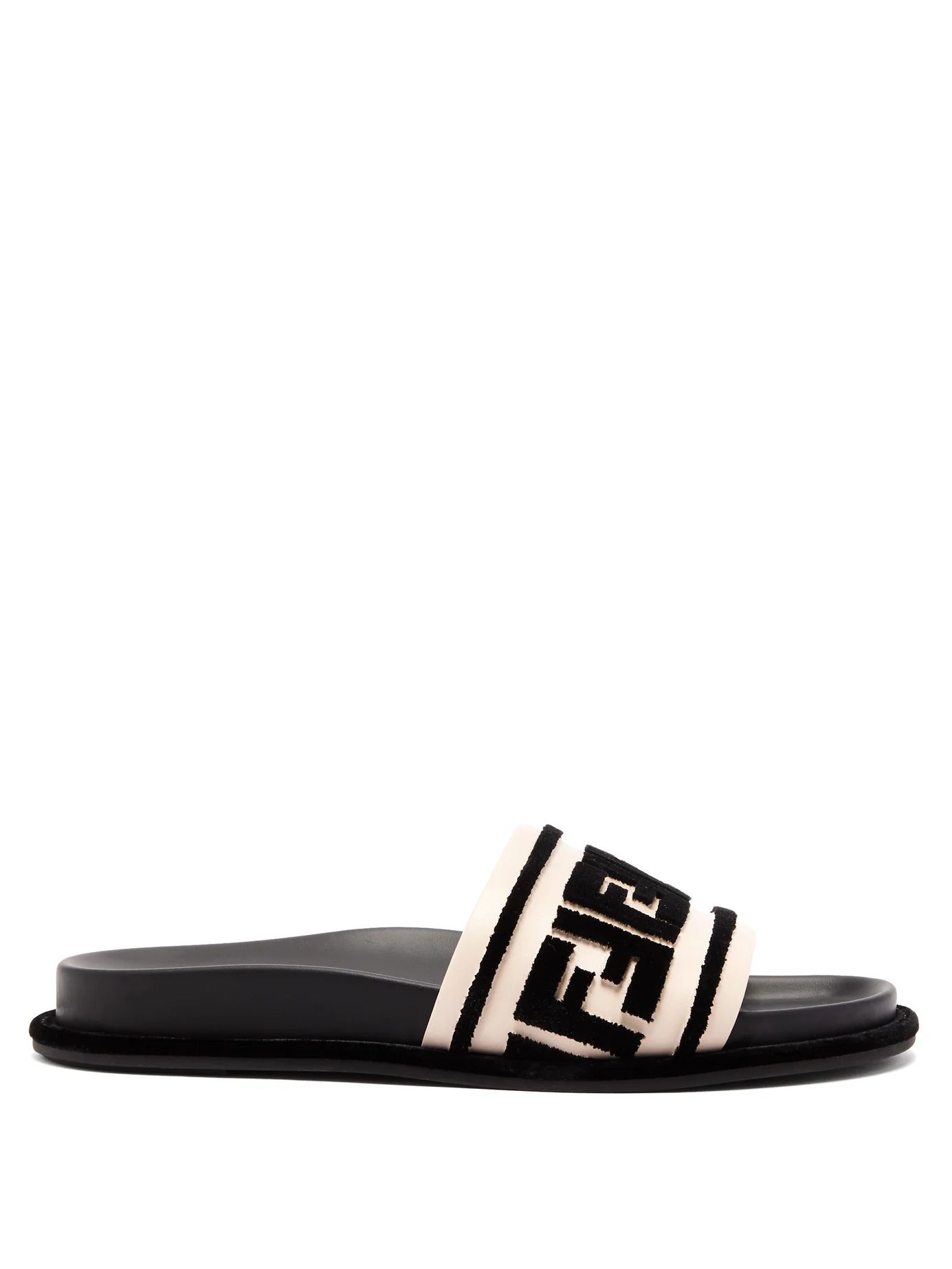 Logo-embellished leather slides | Matches (US)