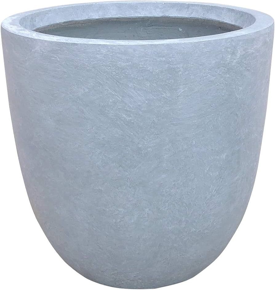 Kante RC0050A-C60611 Lightweight Concrete Modern Outdoor Round Planter, 9.8" x 10" x 9", Slate Gr... | Amazon (US)