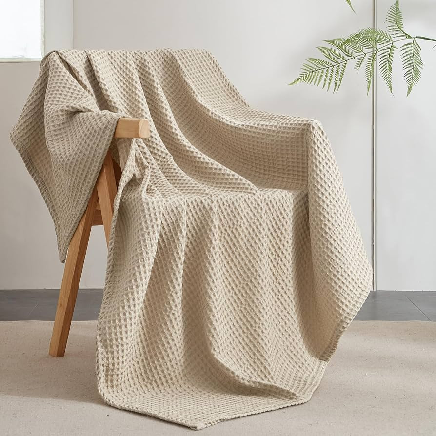 PHF Ultra Soft Waffle Weave Throw Blanket 50"x 60"- Washed Lightweight Breathable Cozy Woven Blan... | Amazon (US)