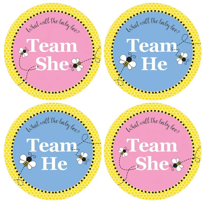 Distinctivs Pink and Blue What Will Baby Bee Gender Reveal Party Voting Stickers, 40 Labels | Walmart (US)