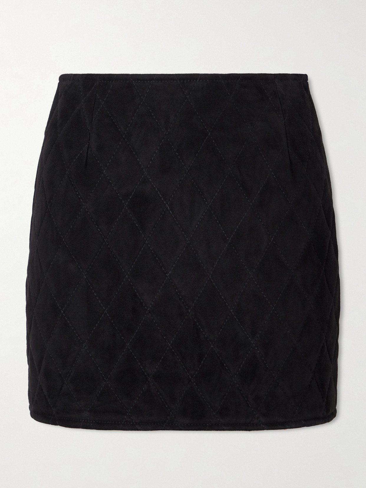 BLAZÉ Milano - Viva Coci Quilted Suede Mini Skirt - Black | NET-A-PORTER (US)