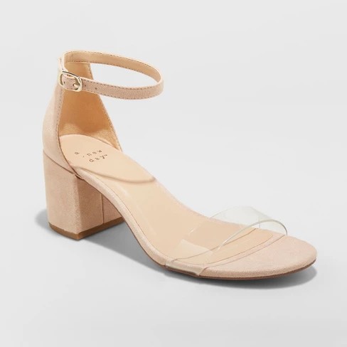 Women's Michaela Clear Acrylic Mid Block Heel Pumps - A New Day™ | Target