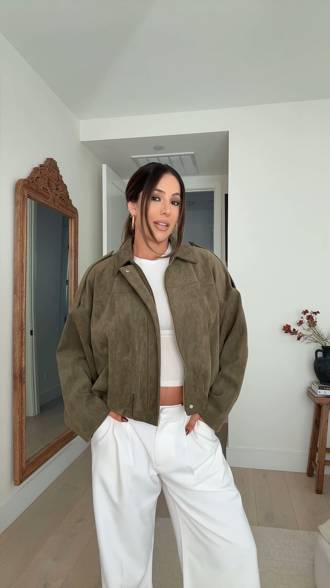 The Zara viral suede bomber jacket is 100% worth the hype. I'm wearing a size medium for a more oversize fit! all sizes both colors in stock.

#LTKFindsUnder100 #LTKStyleTip #LTKBump