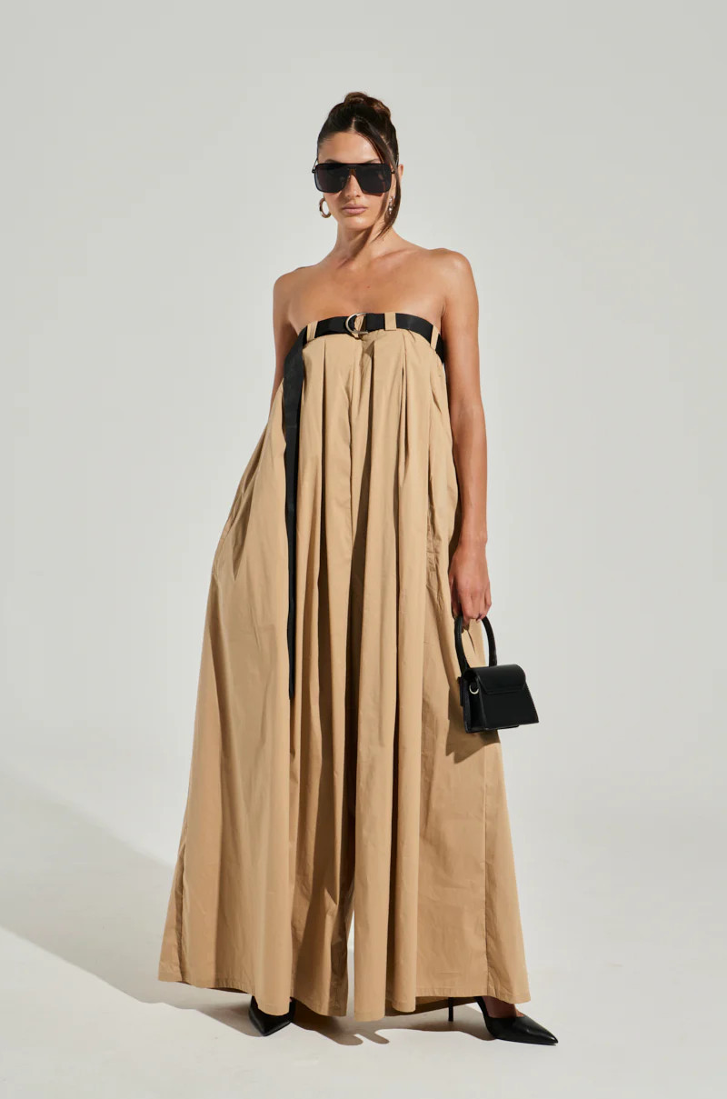 AKIRA Diane Strapless Oversized Jumpsuit | Size Large/XL | AKIRA