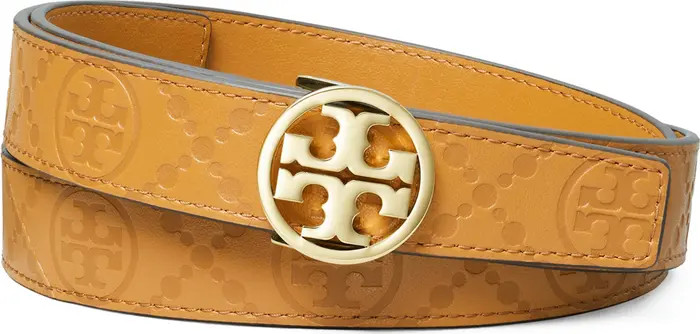 Miller Debossed T Monogram Leather Belt | Nordstrom