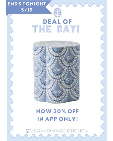 Ends tonight 5/19!! I’m finally pulling the trigger on this gorgeous scalloped ceramic stool because it’s finally back in stock and 30% OFF when you use your Anthropologie app (free to download & sign up!)

I’ve never seen it this low before and orders over $50 ship free!! 🙌🏻

Even more outdoor items exclusively 30% OFF linked too! ☀️

#LTKSaleAlert #LTKHome #LTKSeasonal