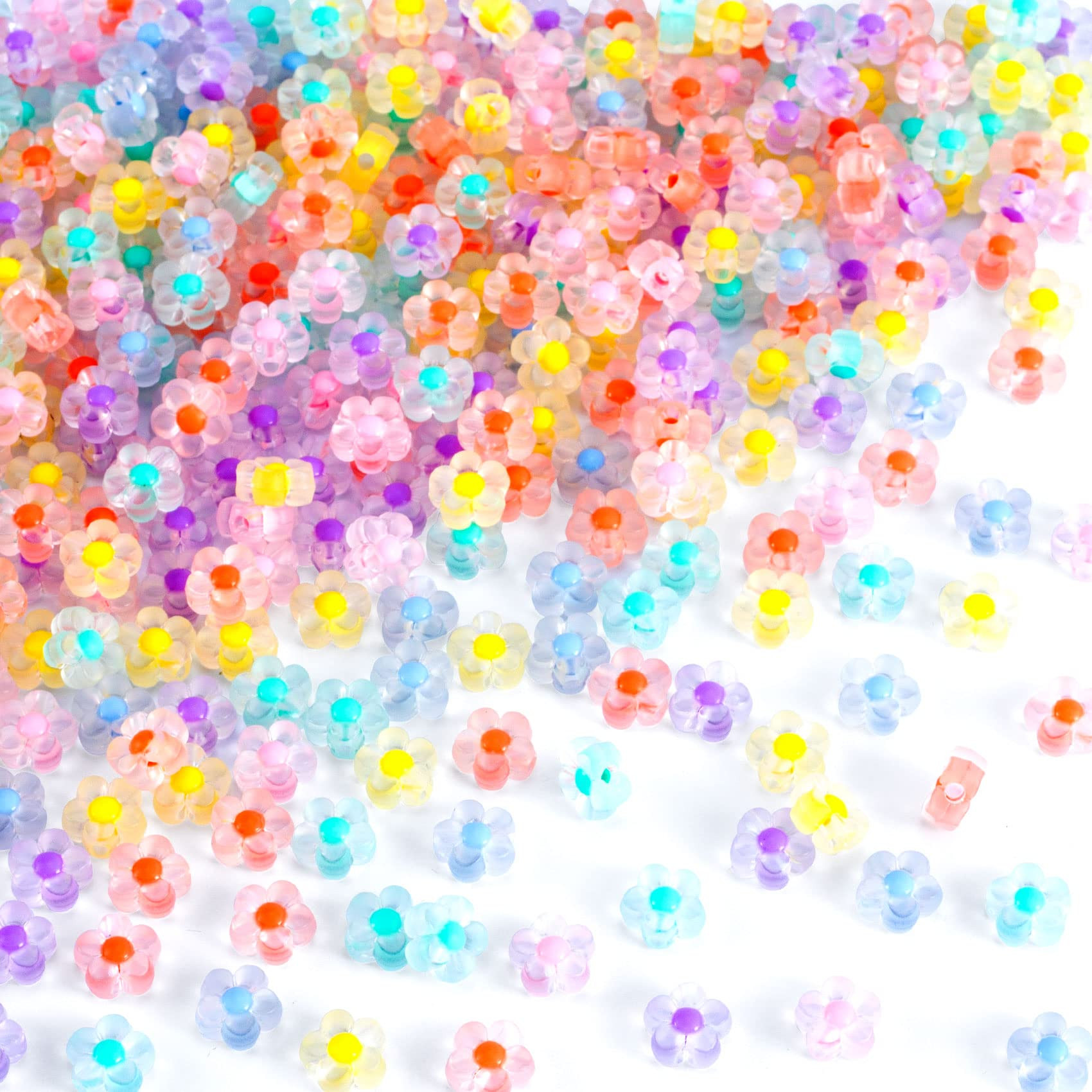 PAGOW 364 Pcs Transparent Flower Beads, Mix Candy Colors Flower Bead Used for DIY Jewelry Finding... | Amazon (US)