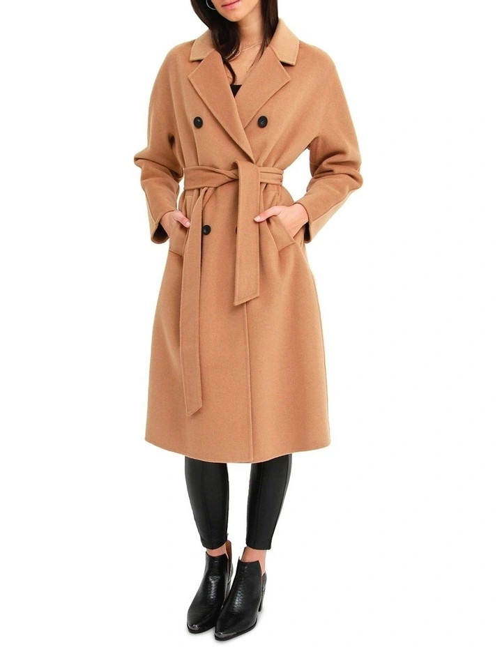 Belle & BloomBoss Girl Double-Breasted Lined Wool Brown Coat | Myer