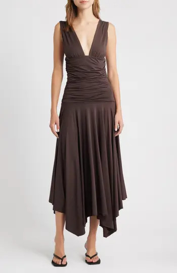 MANGO Myri Sleeveless Maxi Dress in Brown at Nordstrom Rack, Size 6 | Nordstrom Rack