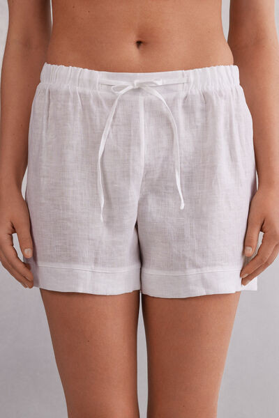 Intimissimi The Pure Linen Shorts in Linen Fabric Woman White Size L | Intimissimi (US)