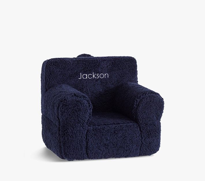 My First Anywhere Chair®, Navy Cozy Sherpa | Pottery Barn Kids