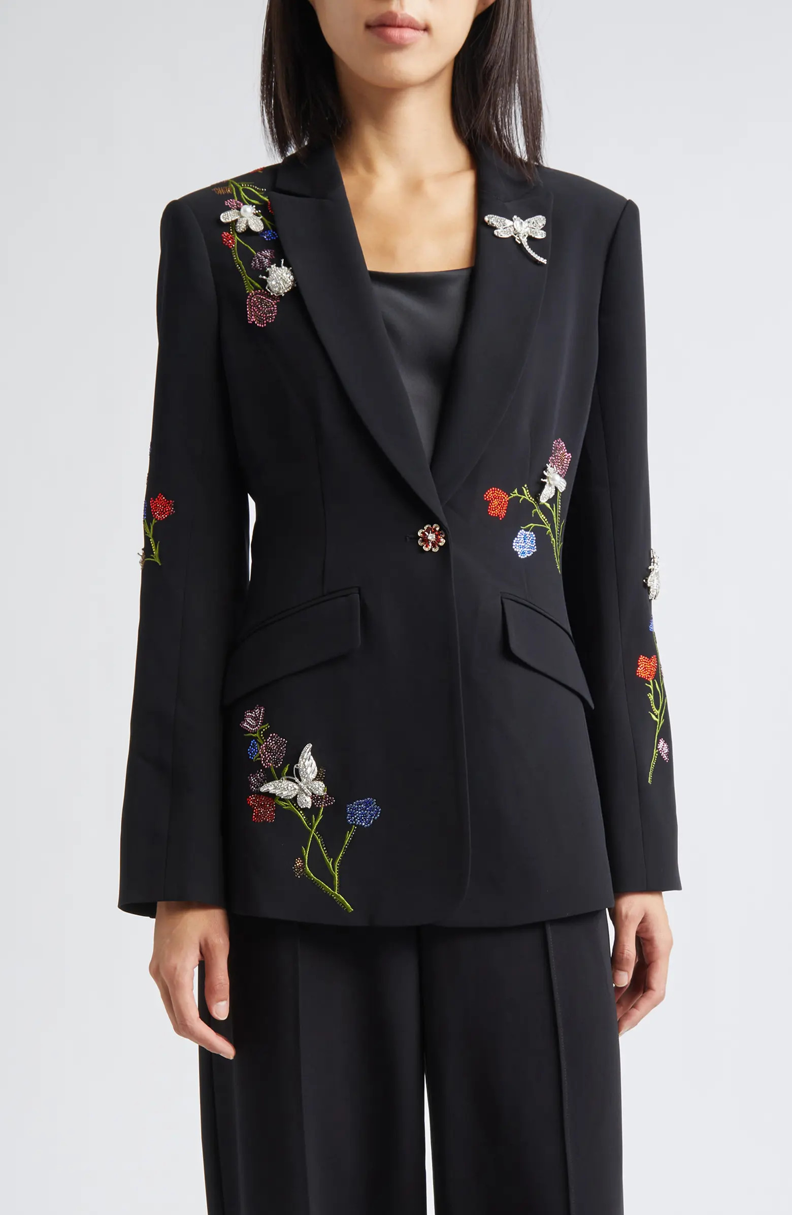Whispering Vines Floral Embellished Blazer | Nordstrom
