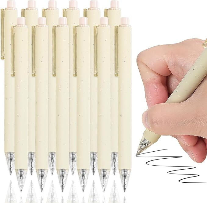 Gel Pens for Note Taking 12PCS RIANCY Black Ink Fine Point Pen Black Gel Pens Quick Dry Ink 0.5mm... | Amazon (US)