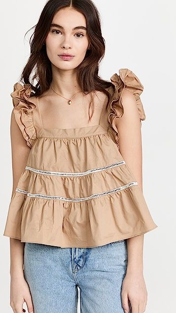 Edna Flutter Sleeve Top | Shopbop