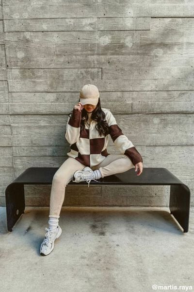 Colorblock Checkered Half-Zip Sweater | Forever 21 (US)