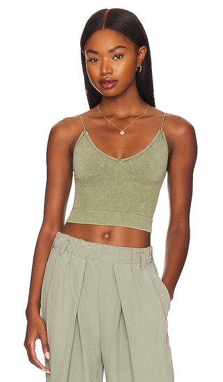 Ribbed V Neck Brami in Washed Army | Revolve Clothing (Global)