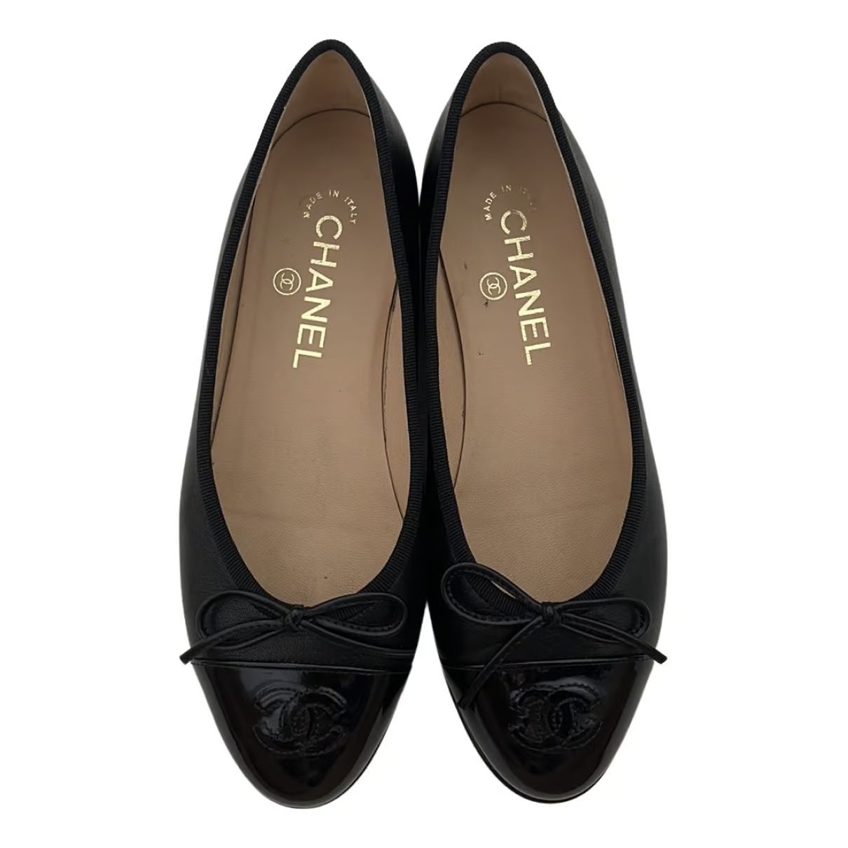 Leather ballet flats Chanel Black size 36.5 EU in Leather - 34902156 | Vestiaire Collective (Global)