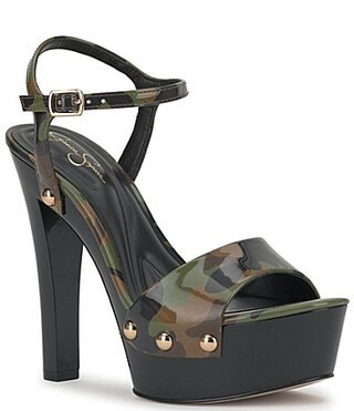 Jessica Simpson Calenta Camo Print Stud Platform Sandals - 8.5 | Dillard's