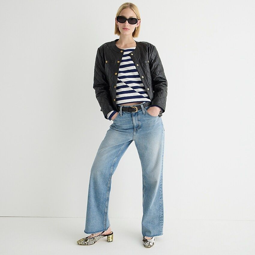 Collection cropped lady jacket in leather | J.Crew US